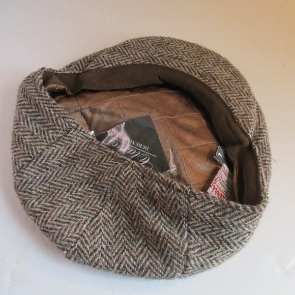 *Debenhams Vintage Brown Tan Tweed Beret.